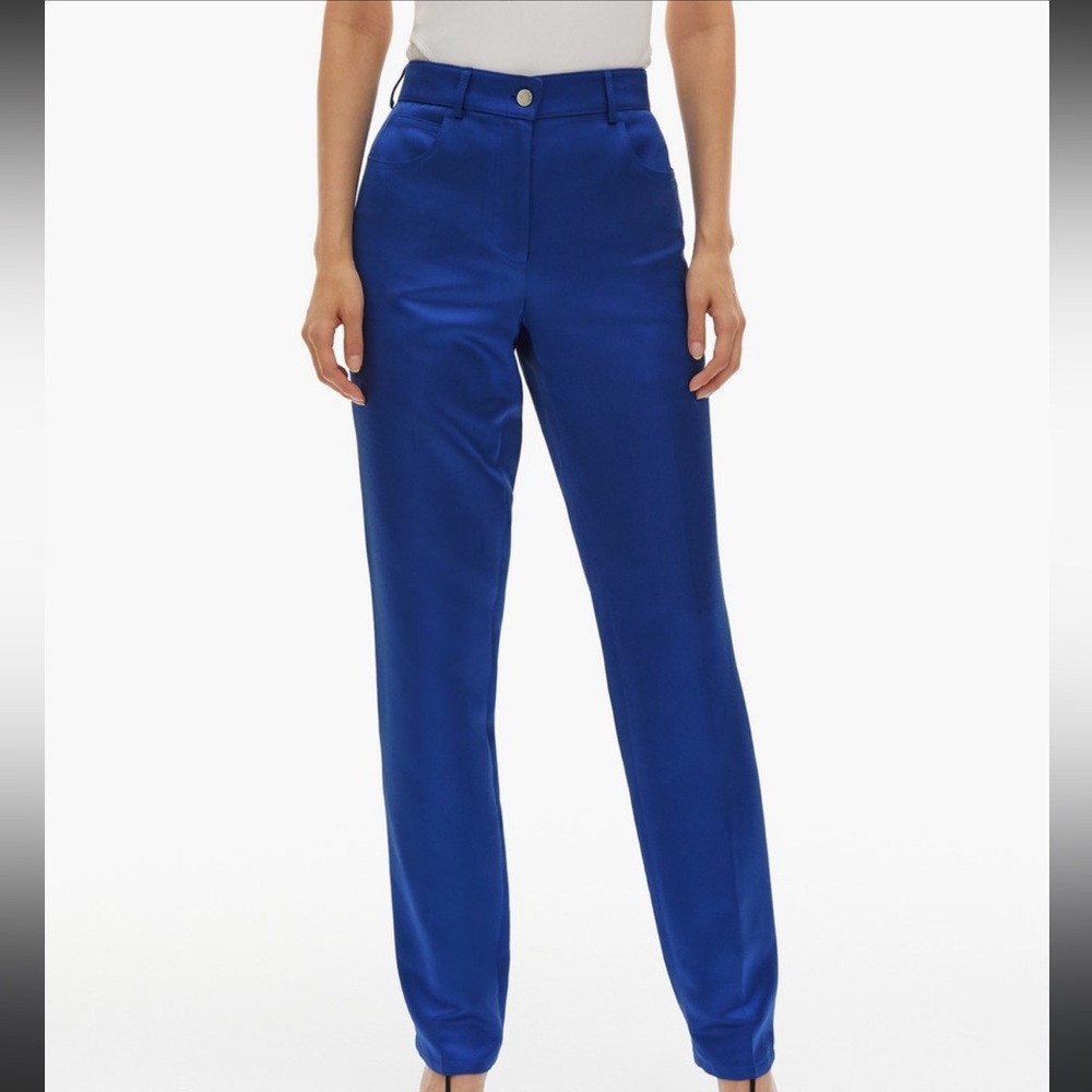 HELMUT LANG royal blue, heavy satin Pants size 6